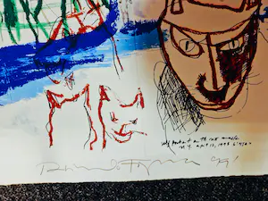 Raimundo Figueroa - Grote bewerkte Lithografie en Collage - oplage 75 - gesigneerd kopen? Bied vanaf 70!