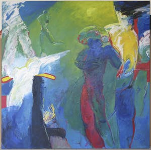 Franscz Witte - Acryl op doek, De rebelse muse (Zeer groot!) kopen? Bied vanaf 300!