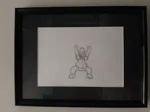 Matt Groening - originele productietekening The Simpsons, Homer ingelijst + Certificaat kopen? Bied vanaf 90!