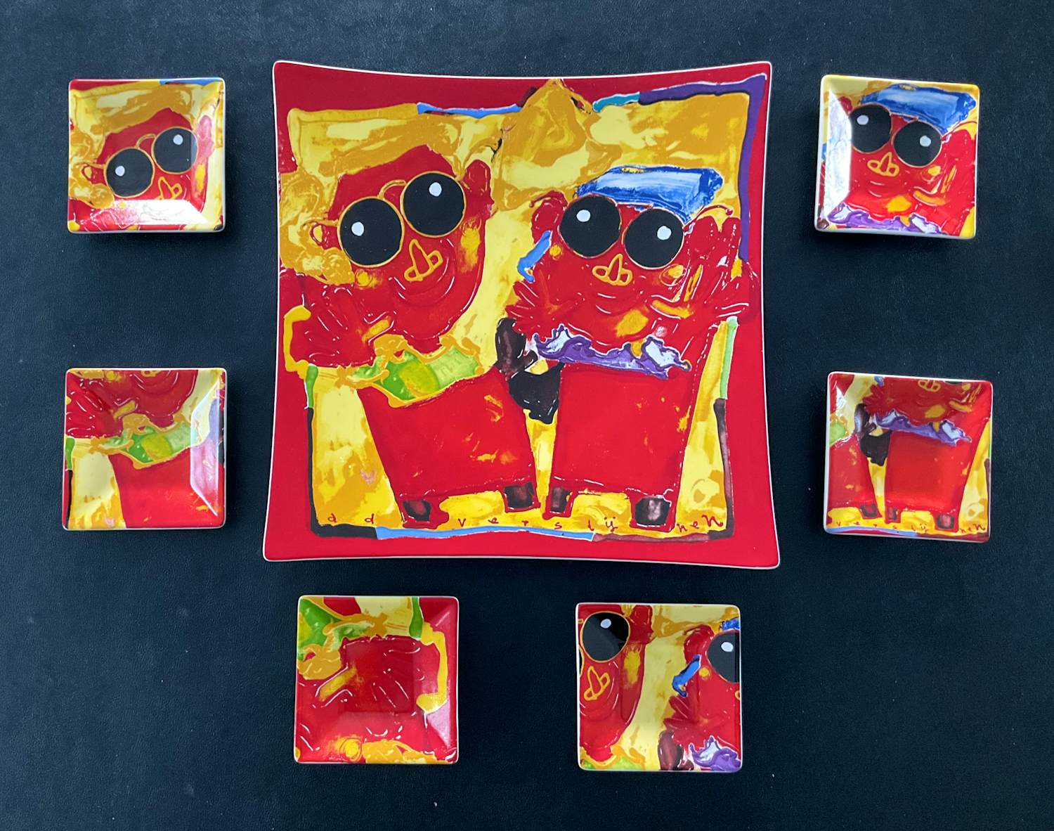 Plateelbakkerij Schoonhoven - AD VERSTIJNEN - Schaal met zes bakjes kopen? Bied vanaf 32!