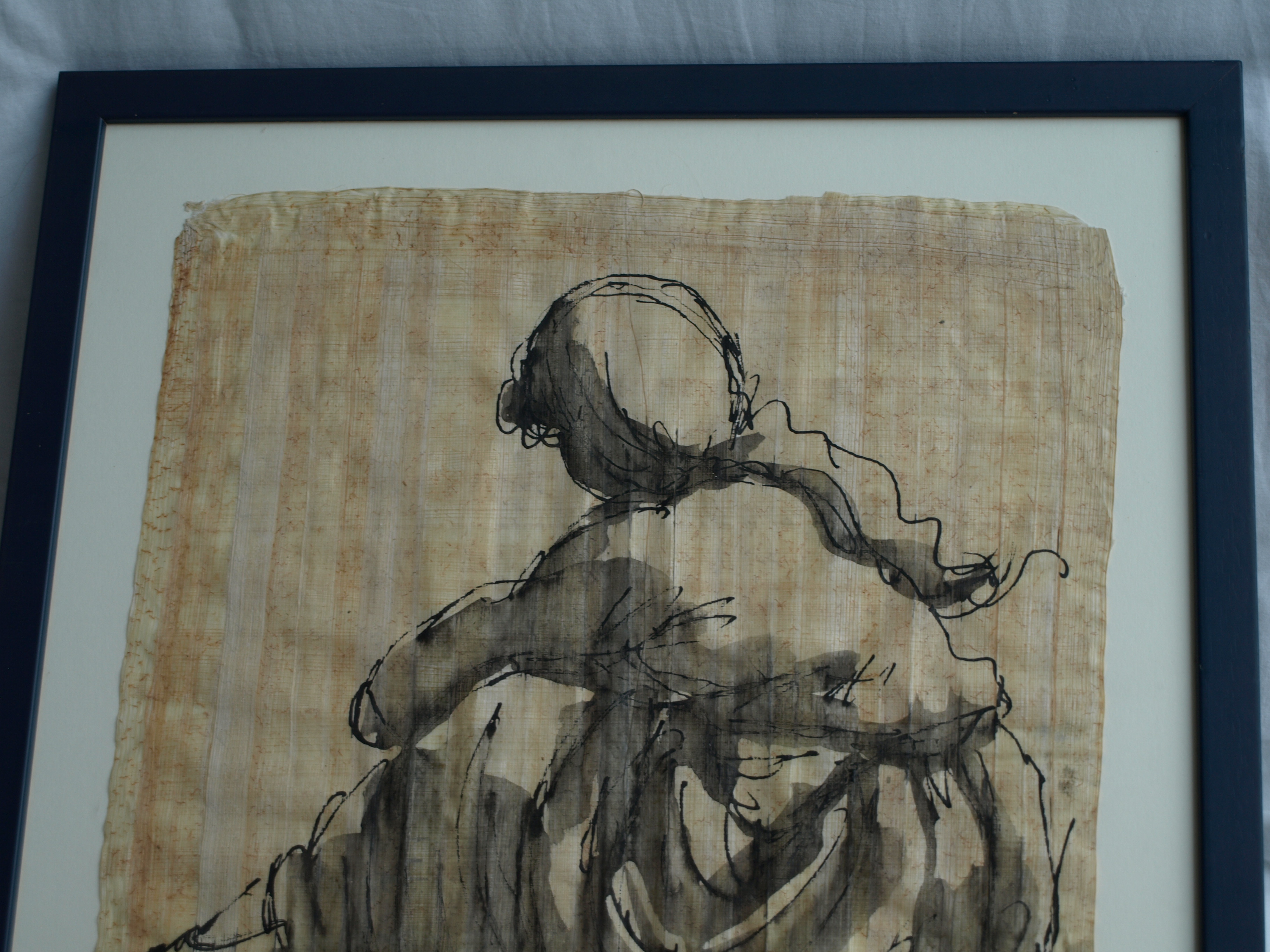 Niet of onleesbaar gesigneerd - Oost-Indische inkt, op zijde? , Portret meisje - gesigneerd & ingelijst - 2004 kopen? Bied vanaf 1!