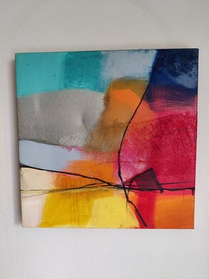 Heleen van der Tuin - 3 luik abstract kopen? Bied vanaf 150!