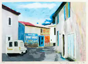Willem Brauck - Zeefdruk, Grand garage verkocht voor € 40!
