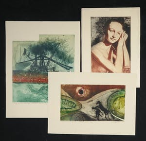 Szanto Andreasz - Lot van drie etsen, Scherzo + Ninety percent waterdeep + Ancienne porcelaine kopen? Bied vanaf 50!