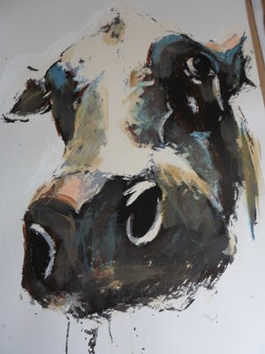 Theo Onnes - Zeefdruk. Titel. "Cow 2 ( Groot ) kopen? Bied vanaf 120!