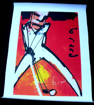 Herman Brood - Zeefdruk op linnen: "golf" kopen? Bied vanaf 599!