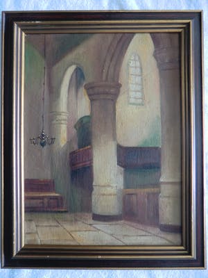 Niet of onleesbaar gesigneerd - Kerk interieur kopen? Bied vanaf 1!