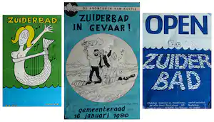 Opland - en (naar) Hergé (Kuifje): 3x Affiche Zuiderbad Amsterdam – 1979-1980 verkauft für € 5!
