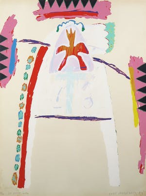 Bert Vredegoor - Zeefdruk, De Witte Man - Ingelijst kopen? Bied vanaf 1!