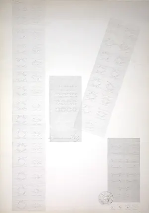 Wim Smits - Bijzondere grote potloodtekening - Lijnenspel en schrift kopen? Bied vanaf 1!