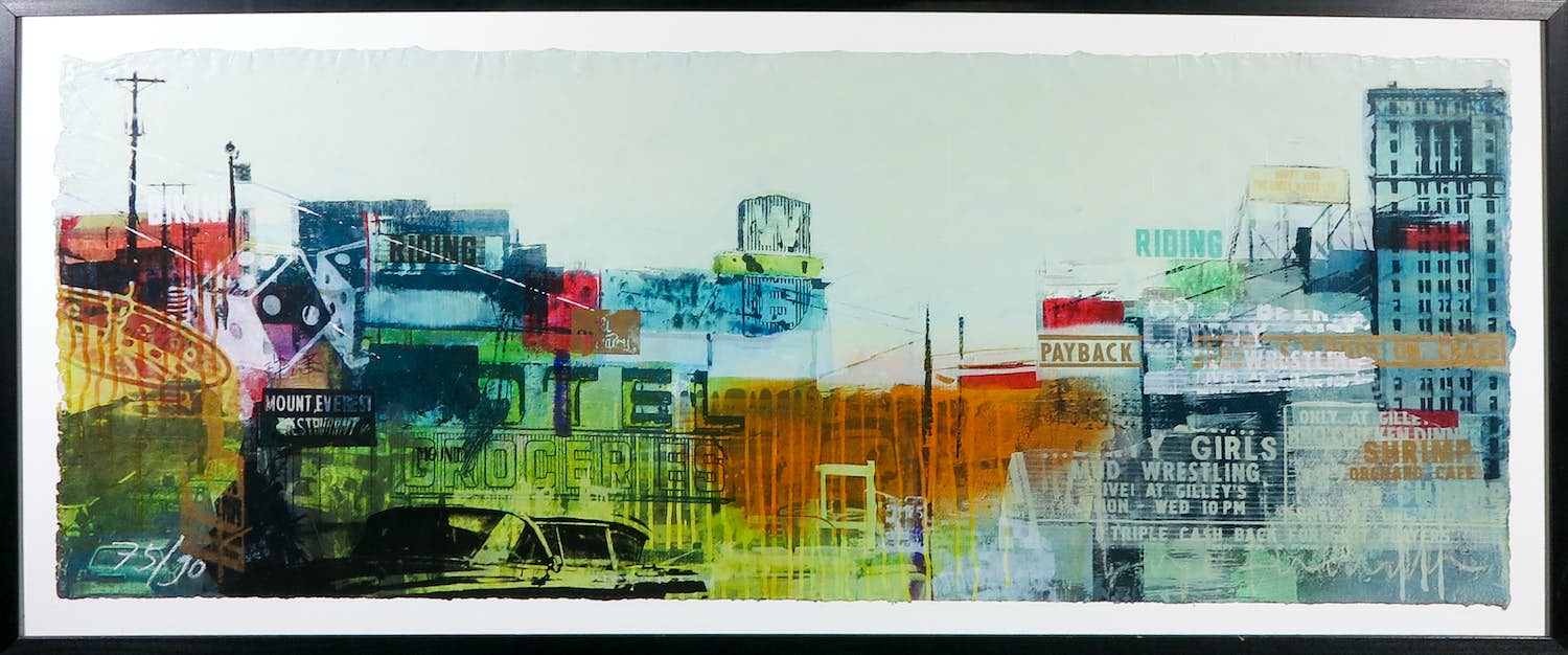 George Heidweiller - Zeefdruk, Cityscape 2 - Ingelijst (Groot) verkocht voor € 100!