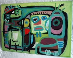Jasper Banen - Acrylverf op doek , “Maskers” – 2010 kopen? Bied vanaf 275!