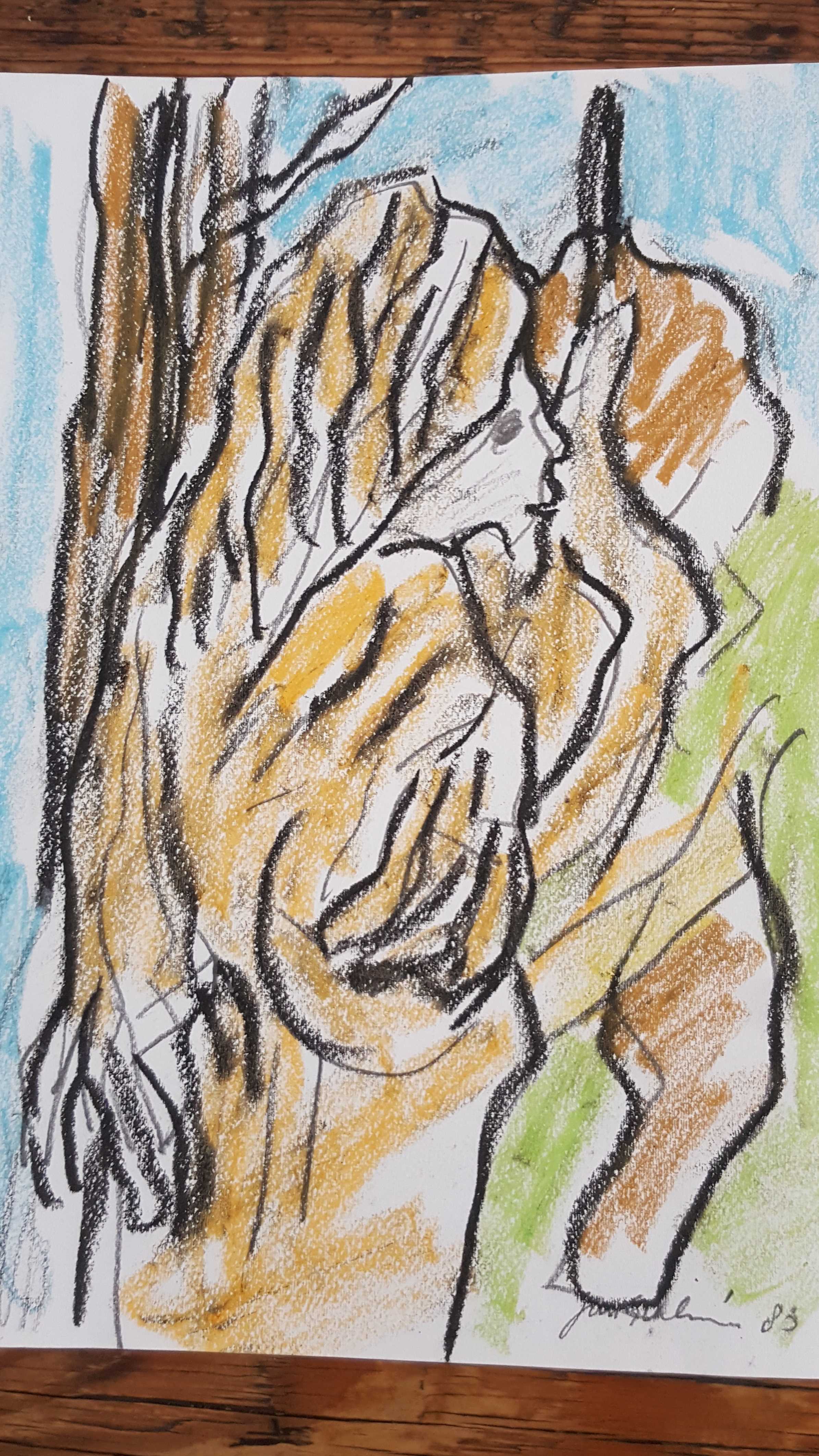 Jan Sierhuis - pastel/krijt op papier kopen? Bied vanaf 120!