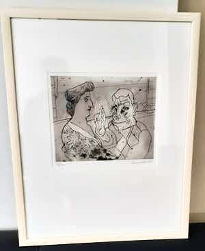 Lucebert - Ets, zeer kleine oplage, gelijst verkocht voor € 295!