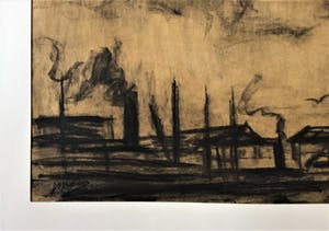 Jos Mous - tekening Haven Grote tekening - 100 cm x 70 cm kopen? Bied vanaf 50!