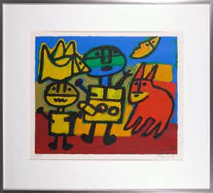 Corneille - Zeefdruk, Tribu IV - Ingelijst verkocht voor € 200!