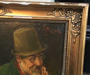 Niet of onleesbaar gesigneerd - c4421H2, portret van guitige man kopen? Bied vanaf 10!