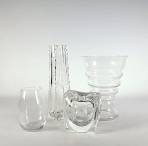 Royal Leerdam - Glas, Lot van 4 blankglazen vaasjes. kopen? Bied vanaf 1!