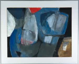 Jos Schimmer - Gouache op papier, Doorbraak - Ingelijst verkocht voor € 100!