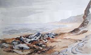 Thijs Mauve - Aquarel strand van Cornwall verkocht voor € 45!