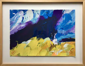 Jan Cremer - zeefdruk ‘Landschap’ - 1989 - ingelijst kopen? Bied vanaf 1!