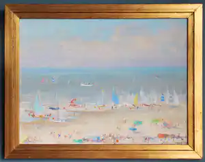 Frida Holleman - Zonnige dag op het strand van Scheveningen verkocht voor € 1400!
