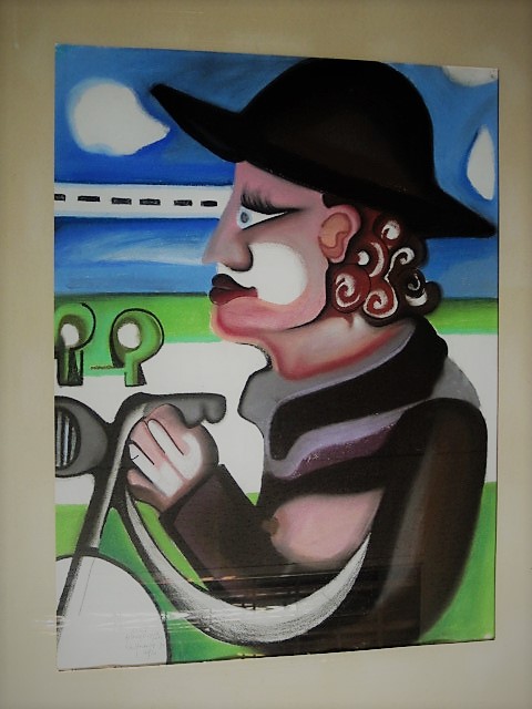 Wim Hendriks - Bijzonder Pastel van Noord Hollandse Expressionist "streng gelovige op fiets" kopen? Bied vanaf 1!