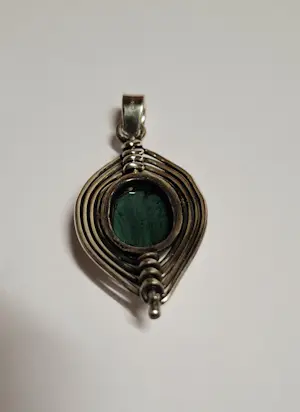 Nieuwe zilveren hanger met ovale malachiet kopen? Bied vanaf 55!