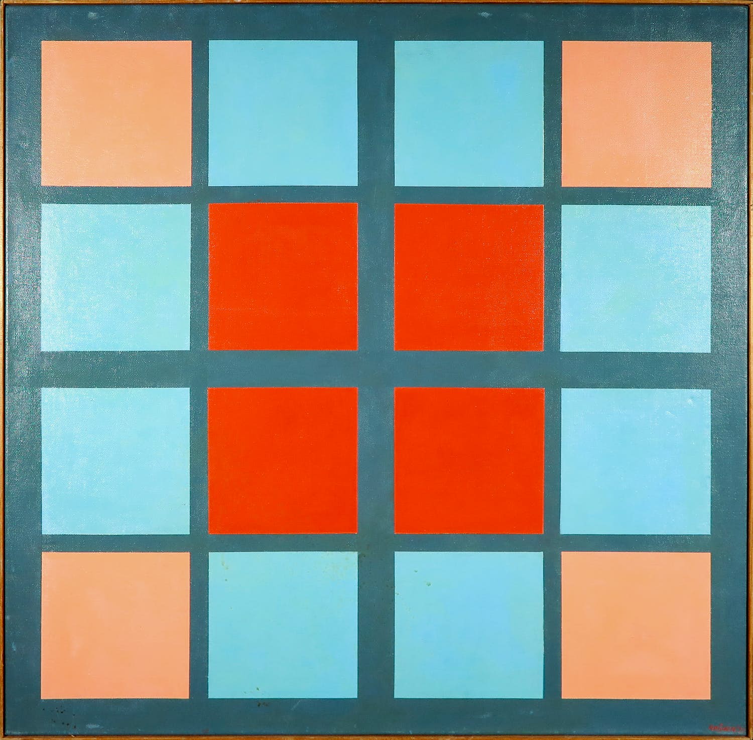 M. A. H. Reijner - Olieverf op tempera op doek, Compositie 2 - Ingelijst (Groot) kopen? Bied vanaf 1!