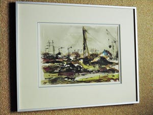 Martinus Leonardus Middelhoek - Aquarel - Huizen in aanbouw Brielle 1965 kopen? Bied vanaf 45!