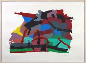 Henri Plaat - Gouache, Zonder titel - Ingelijst (Groot) verkocht voor € 120!