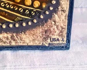 Lisa Larson - Wandfliese Keramik mit Blattmotiv 60er/70er Jahre für Gustavsberg kopen? Bied vanaf 160!