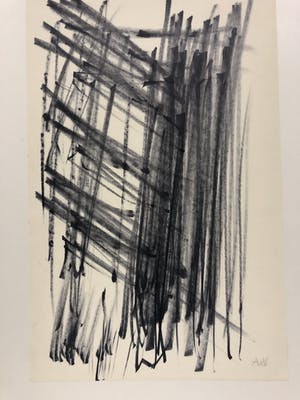 Andre van der Vossen - Abstracte compositie kopen? Bied vanaf 75!