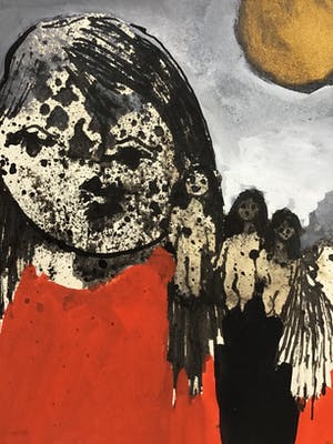 Ans Wortel - Gouache, met goud , gesigneerd 1971 kopen? Bied vanaf 140!