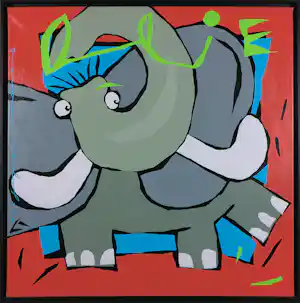 Jeroen Gerlofsma - Acryl, Olifant - Ingelijst verkauft für € 50!