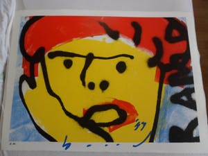 Herman Brood - Zeldzame hand gesigneerde zeefdruk : 'Ramp' kopen? Bied vanaf 175!