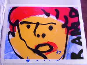 Herman Brood - Zeldzame hand gesigneerde zeefdruk : 'Ramp' verkocht voor € 175!