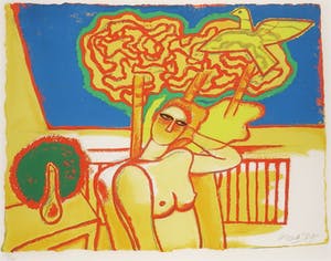 Corneille - Zeefdruk, Femme jaune - Ingelijst kopen? Bied vanaf 200!