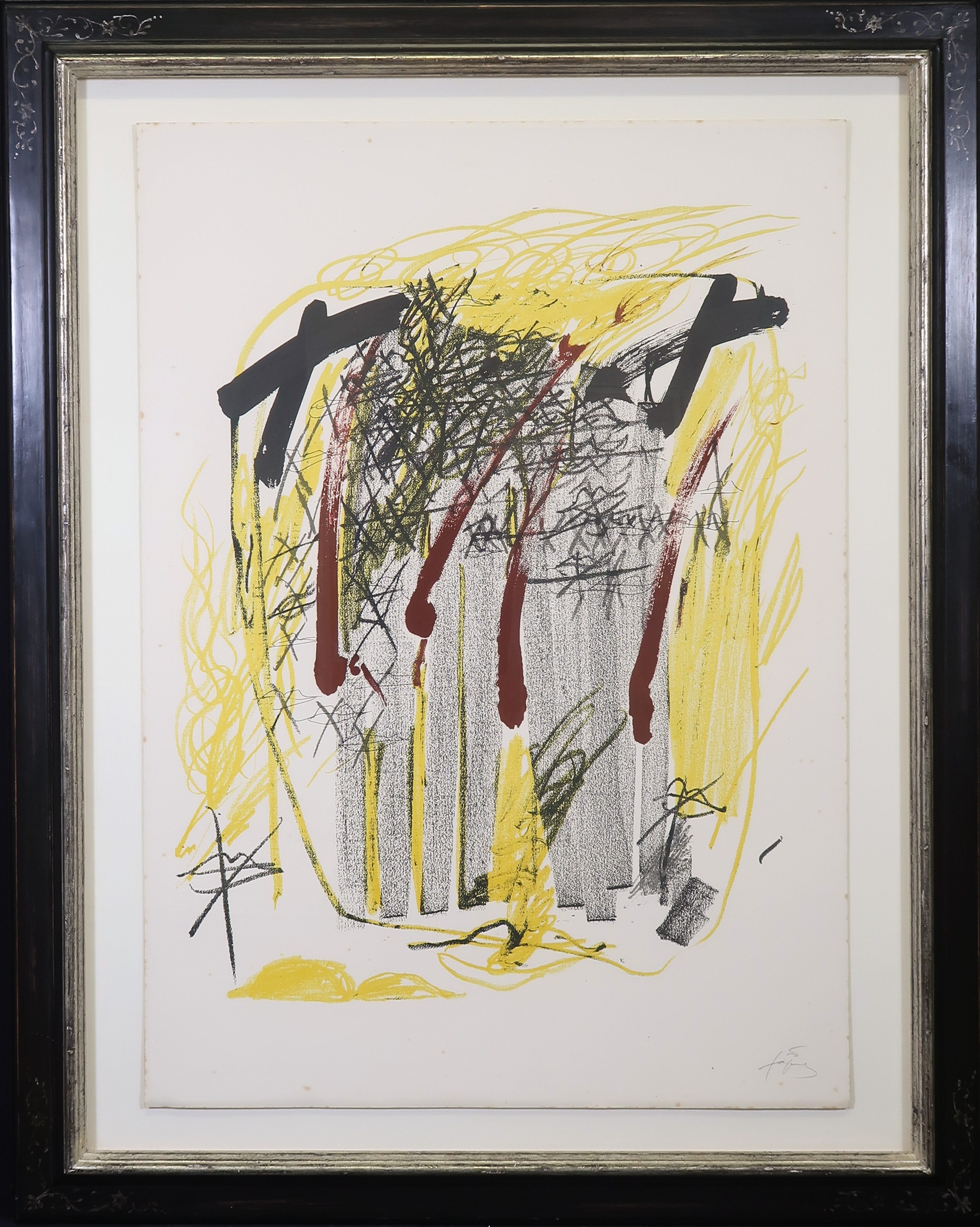 Antoni Tapies - Kleurenlitho, Zonder titel - Ingelijst kopen? Bied vanaf 700!