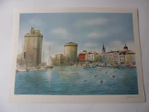 Rolf RAFFLEWSKI - Litho, kleurenlitho getiteld "La Rochelle" kopen? Bied vanaf 40!