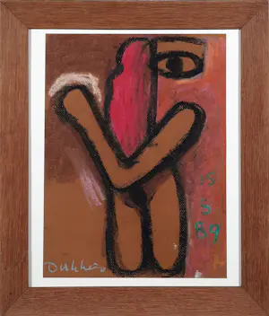 Ed Dukkers - oliepastel - Portret kaufen? Bieten Sie von 225!