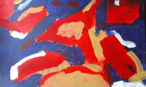 Wim Izaks - Gemengde techniek op stevig papier - Gesigneerd !!! verkocht voor € 135!