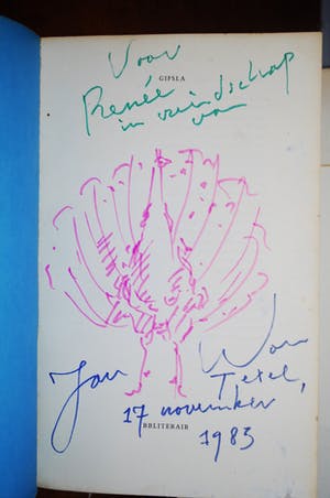Jan Wolkers - Tekening van een pauw, met opdracht, Texel 1983 kopen? Bied vanaf 90!