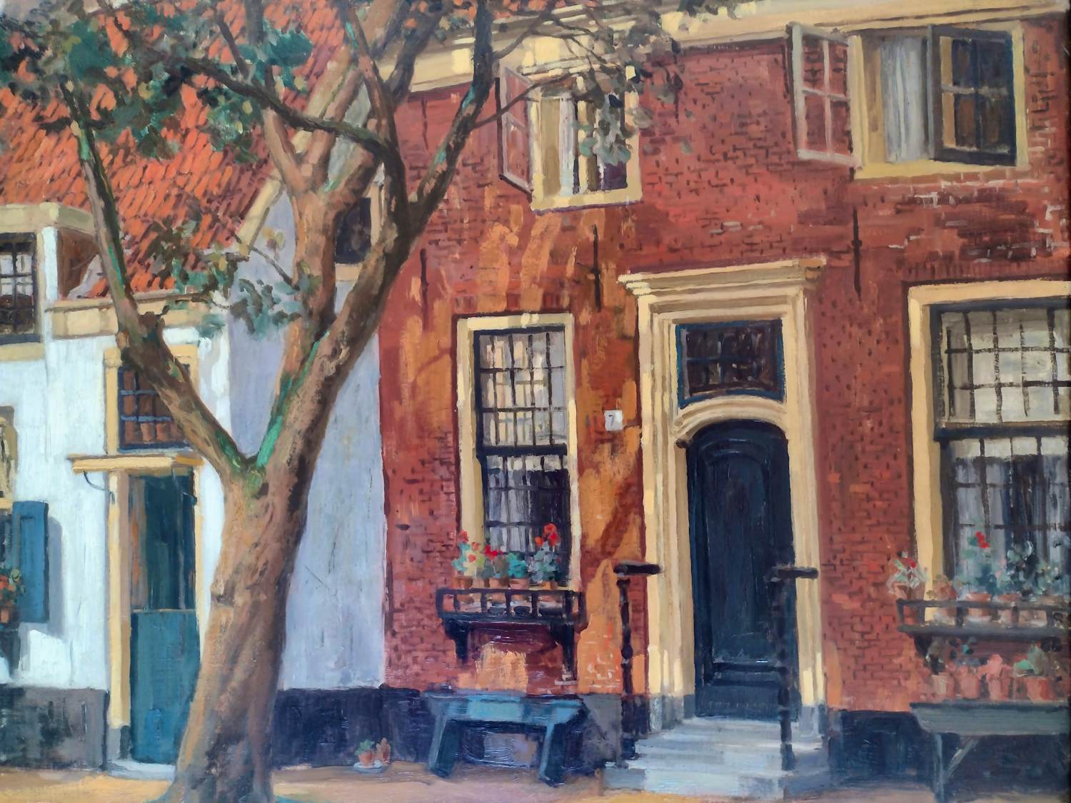 Berend Adrianus Bongers - Oud-Hollands stadsgezicht verkocht voor € 1!