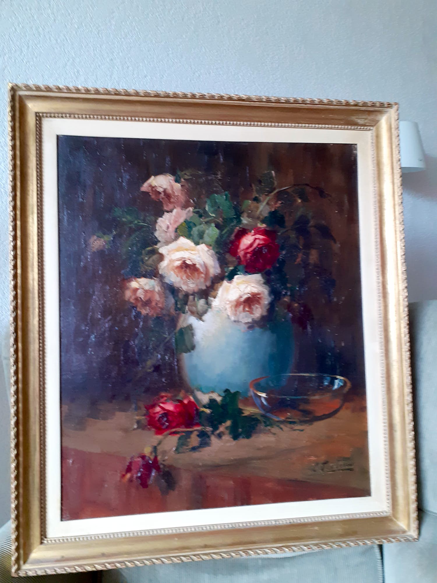 Kees Terlouw - vaas met rozen kopen? Bied vanaf 350!