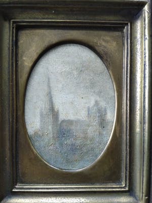 Niet of onleesbaar gesigneerd - Hollandse School circa 1910 in antieke koperen lijst kopen? Bied vanaf 1!