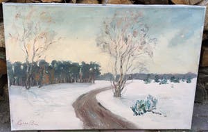 Claas Prins - C3879-20, Sneeuwlandschap met zandpad kopen? Bied vanaf 75!