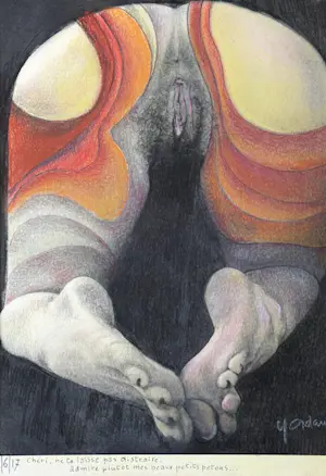 Yvon Adam - Erotisches Kunstwerk „Liebling, lass dich nicht ablenken“ Mischtechnik – gerahmt kopen? Bied vanaf 50!