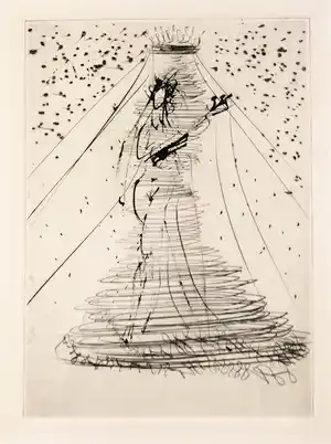 Salvador Dali - Droge naald, Boekillustratie uit 'Les Amours de Cassandre ' - Ingelijst verkocht voor € 100!