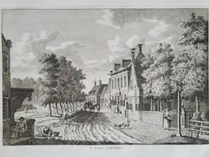 Carel Frederik Bendorp (I) - Gezicht van de Markt op de kerk te Bolswerd en 't dorp Jorwerd. kopen? Bied vanaf 65!